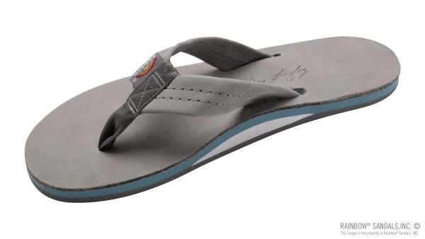 Signature Series  Women's Single Layer Premier Grey Leather Lt. Blue Midsole 1 Wide Strap