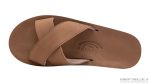 Premier Leather Top Sole Single Layer Arch Cross Strap Flat Stitch Slide