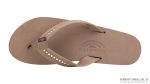 Crystal Collection  Double Layer Arch Support Leather  3/4 Medium Strap w/ Crystals