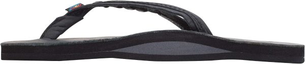 Rainbow Sandals Women's Flirty Braidy. Classic Black. Small / 5.5-6.5 | Classic Leather w/Single Braided Strap | Flats