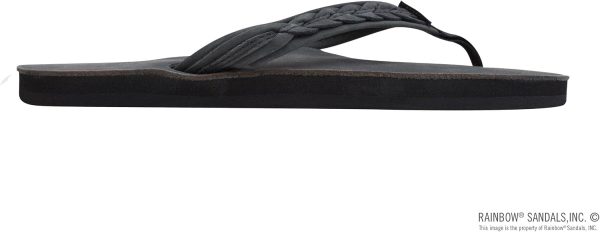Rainbow Sandals Madison - Single Layer Arch Support with  3/4raided Strap. Premier Black. Ladies Large/7.5-8.5 B(M) US | Flip-Flops