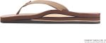 Rainbow Sandals Women's Double Layer Premier Leather Narrow Strap w/Arch. Dark Brown. Ladies Medium / 6.5-7.5 B(M) US | Flats