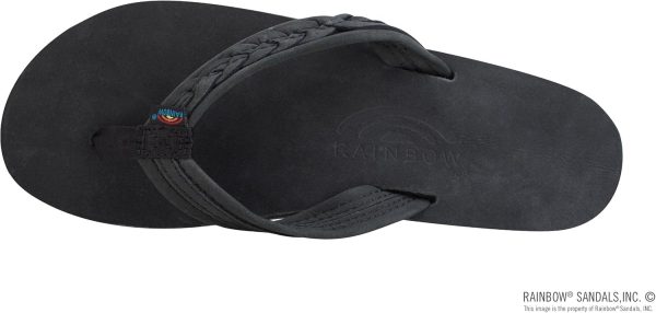 Rainbow Sandals Madison - Single Layer Arch Support with  3/4raided Strap. Premier Black. Ladies Large/7.5-8.5 B(M) US | Flip-Flops