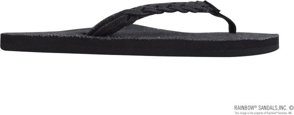 Rainbow Sandals Women's Single Layer Hemp Flirty Braidy. Black. Ladies Medium / 6.5-7.5 B(M) US | Flats