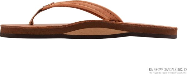 Rainbow Sandals Ladies Luxury Leather - Single Layer Arch Support With 1arrow Strap. Tahitian Tan. Ladies Size Small / 5.5-6.5 | Flats