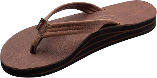Rainbow Sandals Ladies Luxury Leather - Double Layer Arch Support with  3/4edium Straps. Oak. Ladies Large / 7.5-8.5 | Sandals