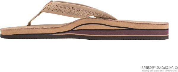 Rainbow Sandals The Willow - Double Layer Leather Sierra Brown Sandal with Double Braided 3/4trap. Ladies. X-Large. 8.5-9.5 D(M) US | Flats