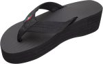 Rainbow Sandals Women's Six Layer Wedge Rubber 1VA Filled Nylon Strap. Rainbow/Black. Ladies Small / 5.5-6.5 B(M) US | Platforms & Wedges