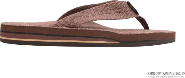 Rainbow Sandals Women's Double Layer Arch Hemp w/Wide Strap. Brown. Ladies 19.5-15 B(M) US | Flats