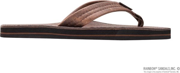Rainbow Sandals Mens Luxury Leather - Single Layer Arch Support. Oak. Mens size S / 7.5-8.5 | Sandals