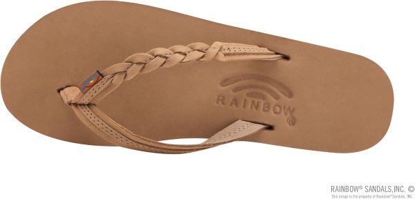Rainbow Sandals Women's Double Layer Flirty Braidy Premier Leather w/Single Braided Strap. Sierra Brown. Ladies X-Large / 8.5-9.5 B(M) US | Shoes