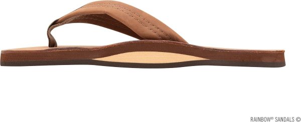 Rainbow Sandals Men's Leather Single Layer Wide Strap with Arch. Redwood. Men's X-Large / 11D(M) US | Sandals