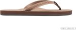Rainbow Sandals Ladies Las Flores - Single Layer Premier Leather with a Floral 1arrow Strap. Dark Brown. Ladies 5.5-6.5 | Flats