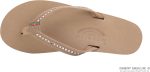 Rainbow Sandals Women's Single Layer Premier Leather w/Swarovski Crystal Narrow Strap. Sierra Brown. Ladies 19.5-15 B(M) US | Flip-Flops