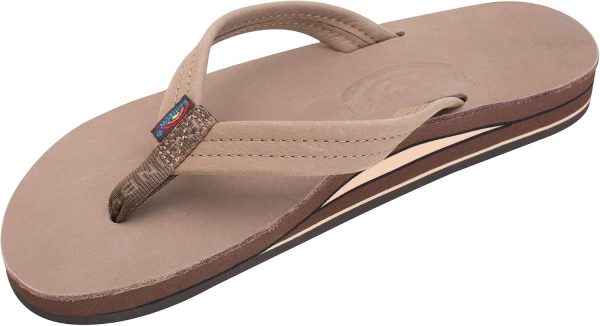 Rainbow Sandals Women's Double Layer Premier Leather w/  3/4trap (Ladies Small / 5.5-6.5. Dark Brown) | Flats
