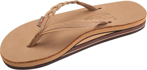 Rainbow Sandals Women's Double Layer Flirty Braidy Premier Leather w/Single Braided Strap. Sierra Brown. Ladies X-Large / 8.5-9.5 B(M) US | Shoes