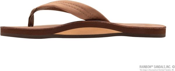 Rainbow Sandals Mens Luxury Leather - Single Layer Arch Support. Nogalas Wood. Mens size S / 7.5-8.5 | Sandals