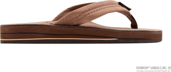 Rainbow Sandals Ladies Luxury Leather - Double Layer Arch Support with 1trap. Nogales Wood. Ladies size L / 7.5-8.5 | Flip-Flops