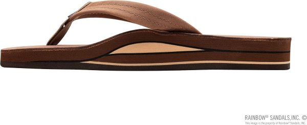 Rainbow Sandals LadiesLuxury Leather - Double Layer Arch Support with 3/4edium Straps. Nogales Wood. Ladies size S / 5.5-6.5 | Sandals