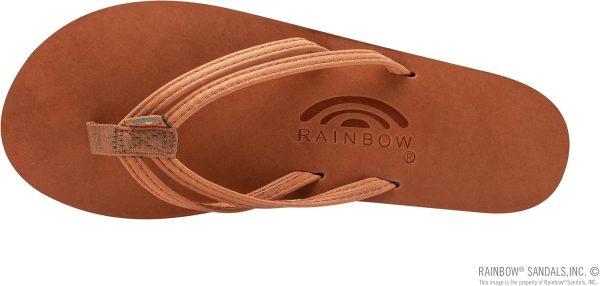 Rainbow Sandals Ladies The Sand Piper Luxury Leather - Single Layer Arch Hand Woven Strap. Tahitian Tan. Ladies Large. 7.5-8.5 D(M) US | Flats