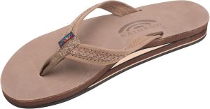 Rainbow Sandals The Willow - Double Layer Leather Dark Brown Sandal with Double Braided  3/4trap. Ladies. X-Large. 8.5-9.5 D(M) US | Flats