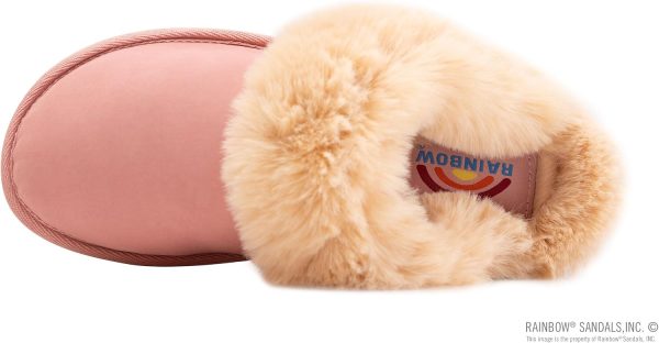 Rainbow Sandals Sunset Snugs - Premier Leather. Fleece Lined Slipper. Pink Cream. Ladies 8 | Flip-Flops