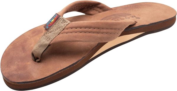 Rainbow Sandals Ladies Luxury Leather - Single Layer Arch Support. Nogalas Wood. Ladies size 1| Sandals