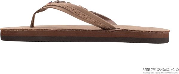 Rainbow Sandals Kid's Single Layer Premier Leather Flirty Braidy. Dark Brown. Kid's 11B(M) US | Sandals