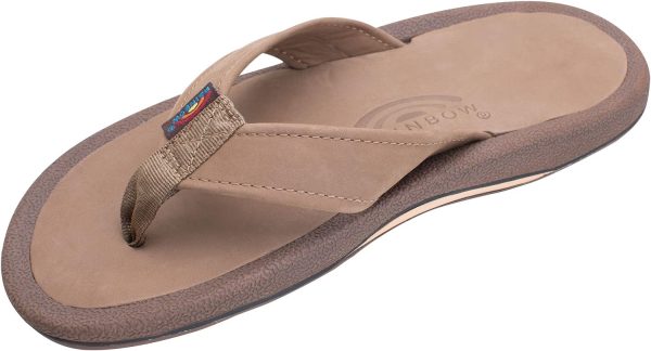 Rainbow Sandals Men's Navigator Premier Leather Orthopedic Foot Bed w/Tapered Strap. Dark Brown. Men's 8 D(M) US | Sandals
