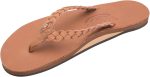 Rainbow Sandals Women's Single Layer Classic Leather w/Double Braided Strap. Tan/Brown. Ladies Small / 5.5-6.5 B(M) US | Flip-Flops