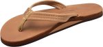 Rainbow Sandals Ladies Luxury Leather - Single Layer Arch Support with a  3/4edium Strap Buckskin. Ladies size M / 6.5-7.5 | Flats