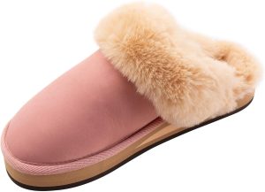 Rainbow Sandals Sunset Snugs - Premier Leather. Fleece Lined Slipper. Pink Cream. Ladies 8 | Flip-Flops