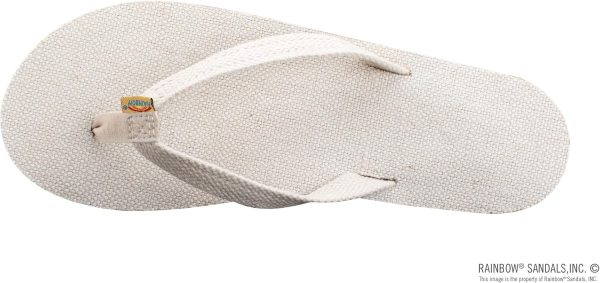 Rainbow Sandals Women's Single Layer Hemp w/Narrow Strap. Natural. Ladies Medium / 6.5-7.5 B(M) US | Flip-Flops