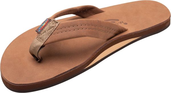 Rainbow Sandals Men's Leather Single Layer Wide Strap with Arch. Redwood. Men's X-Large / 11D(M) US | Sandals