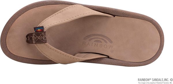 Rainbow Sandals Men's Navigator Premier Leather Orthopedic Foot Bed w/Tapered Strap. Dark Brown. Men's 8 D(M) US | Sandals