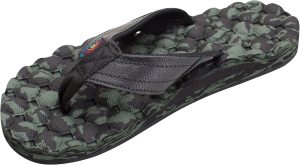 Rainbow Sandals Men's Rubber Single Layer Holoholo. Black Green. Men's 1| Sandals