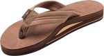 Rainbow Sandals Ladies Luxury Leather - Double Layer Arch Support with 1trap. Nogales Wood. Ladies size L / 7.5-8.5 | Flip-Flops