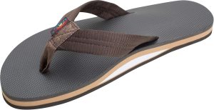 Rainbow Sandals Men's Brown Single Layer Soft Top 1VA Rubber Filled Nylon Strap | Sandals