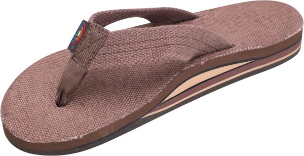 Rainbow Sandals Women's Double Layer Arch Hemp w/Wide Strap. Brown. Ladies 19.5-15 B(M) US | Flats