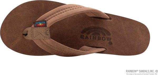 Rainbow Sandals Ladies Luxury Leather - Double Layer Arch Support with 1trap. Nogales Wood. Ladies size L / 7.5-8.5 | Flip-Flops