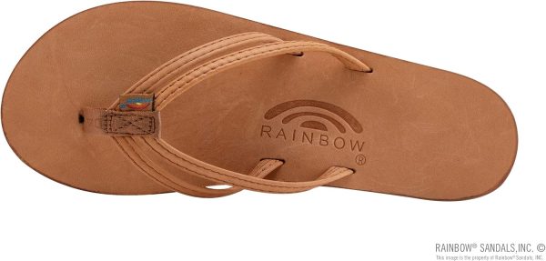 Rainbow Sandals Ladies The Sand Piper Luxury Leather - Single Layer Arch Hand Woven Strap. Caramel. Ladies. Medium. 6.5-7.5 D(M) US | Flats