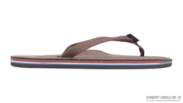 The Americana  Women's Single layer Premier Leather Red White & Blue Mid Sole with a 1 Narrow