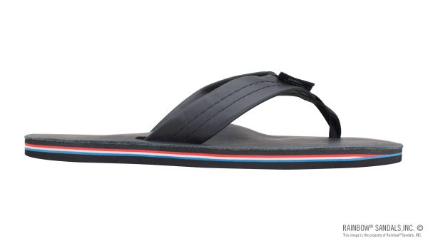 The Americana  Women's Single Layer Classic Leather Red White & Blue Mid Sole with a 1 Strap
