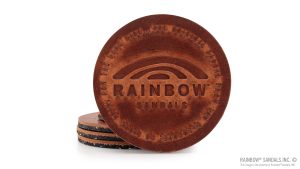 Coaster 4 pack  Rust  Leather